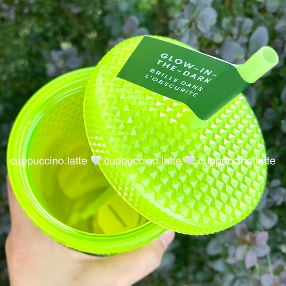 👻2 NWT✨Starbucks ‘Lemongrass Glow in The Dark Bling’ Studded Cold Cup Tumblers - Picture 8 of 12